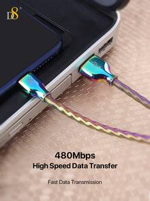 D8 USB-A 转 USB Type-C 数据线,3A 快充 3.0,金属编织线,1 米/3.3 英尺,棕褐色,防静电线,兼容 17/16/16 Pro/16 Pro Max/15/15 Pro/15 Pro Max/Pro/Air/Mini,三星 Galaxy S24/S23/S22/S21 Ultra/Plus,K70/Note 13,Xperia 1 VI/5 VI,支持 60W~18W 快充和 480Mbps 数据同步 - 彩色 - 查看 7