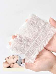 100pcs/Pack Women's Disposable Elastic Hair Bands, Convenient One-Time-Use Hair Ties For Makeup, Beauty, Spa, Washing Face (Individually Packaged) - A-White - View 9