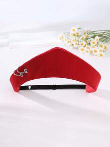 1Pc Retro Metal Ring Buckle Fabric Headband, Wide-Band Hair Tie, Versatile Headband For Party/Commute/Dating - Multicolor - View 7