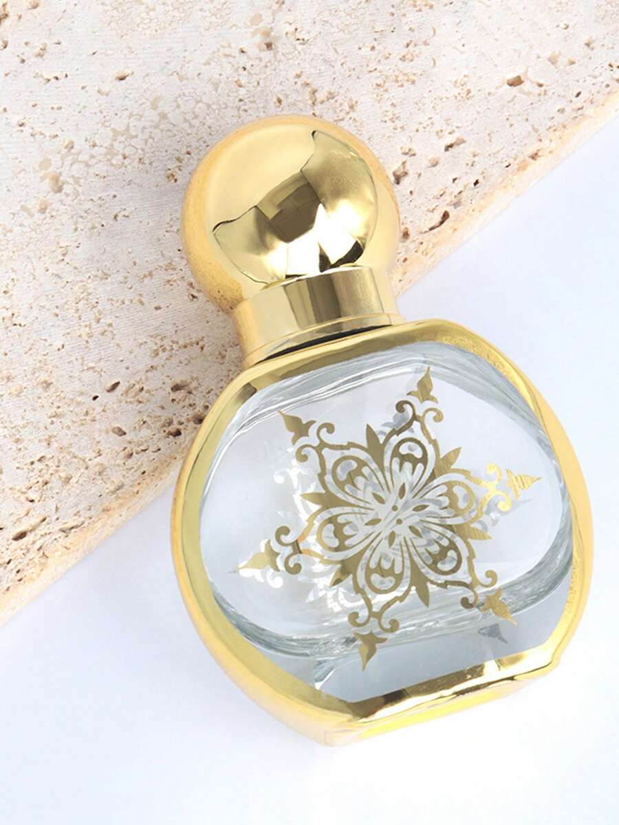 1pc 15ml Refillable Glass Roll-On Perfume Bottle, High-End Portable Exquisite Mini Sample Vial - View 1