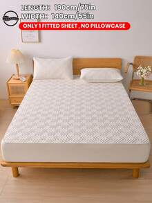 1pc Waterproof Solid Color Quilted Fitted Sheet, Fitted Sheet Mattress Protector, Soft And Comfortable, Dust-Proof And Moisture-Proof Mattress Cover, Multiple Colors Available, Bedding Gift, Bedroom Decor, Not 100% Waterproof, Deep Pocket - Multicolor - View 87