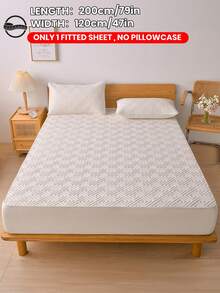 1pc Waterproof Solid Color Quilted Fitted Sheet, Fitted Sheet Mattress Protector, Soft And Comfortable, Dust-Proof And Moisture-Proof Mattress Cover, Multiple Colors Available, Bedding Gift, Bedroom Decor, Not 100% Waterproof, Deep Pocket - Multicolor - View 17