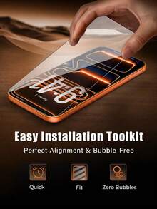 3pcs Tempered Glass Screen Protector, Compatible With IPhone 17/16/15/14/13/12/11 Pro Max/Air/X/XS/XR/Mini/7/8/14 Plus, Also Fits 14/15/16 Pro Max/17 PRO MAX/17E - Clear - View 2