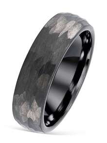 Jewelry 6mm Matte Hammered Brown Ring For Men Women Fashion Engagement Wedding Band Exquisite Men's Accessory Jewelry Ornament For Daily Wear - 6mm - View 19