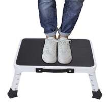 One-Step Stool, Multifunctional Portable Folding Ladder With Non-Slip Platform, Rubber Feet For Household Repairs - Black - View 9