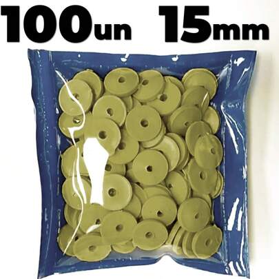 Arruela Plástica Bege 100 Unidades 15 mm