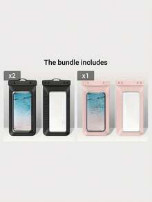 1PC/3PCS Waterproof Phone Case, Transparent Waterproof Swimming Bag For Touchscreen Phones, Made Of Materials, Universal Waterproof Phone Cover. - Multicolor - View 15