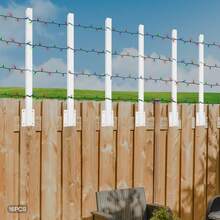 gladney 16-Pack White Steel Fence Post Extenders With Multiple Wire Mesh Slots Flat Mounting Plates 7*60cm Durable Painted Finish For Garden Pet And Wildlife Protection - Default - View 4