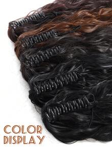 Wig Curly Ponytail Hair Extensions Clip-In Ponytail Wig Black Ponytail Hair Extensions Synthetic Fiber Wig - Multicolor - View 6