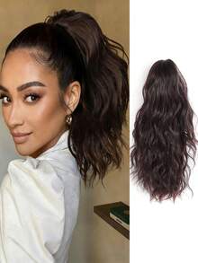 Wig Curly Ponytail Hair Extensions Clip-In Ponytail Wig Black Ponytail Hair Extensions Synthetic Fiber Wig - Multicolor - View 14