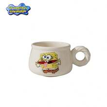 SpongeBob SquarePants 饼干柄陶瓷咖啡杯，尼克儿童频道官方授权收藏品，趣味新奇茶杯，印有卡通人物名称，男女儿童粉丝生日圣诞礼物，比基尼海滩纪念品，可放入洗碗机和微波炉，防褪色印刷，适合盛装早晨咖啡或热巧克力 - 彩色 - 查看 13