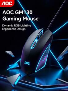 AOC Gaming Mouse, Four DPI Settings With One-Button Switching, Dynamic RGB Lighting Effects, Ergonomic Grip Design, Anti-Slip And Wear-Resistant E-Sports Mouse. - View 1