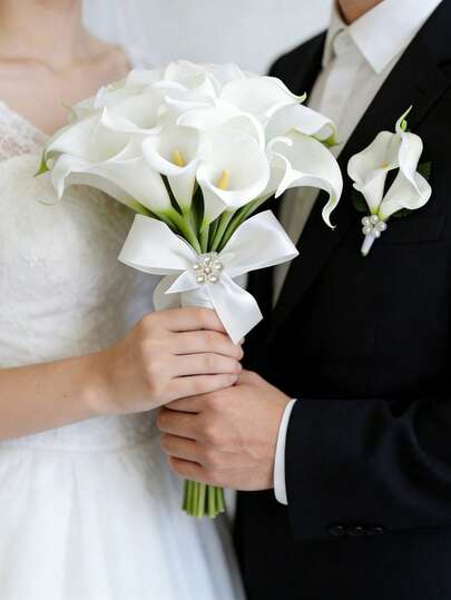 Ramo de flores de cala de tacto real hecho a mano para bodas, ramo de novia, ramo de dama de honor, decoración del hogar, ceremonia de boda, festivales, aniversario, fotografía nupcial