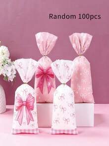 25/50/100 chiếc túi đựng quà cho bé chủ đề bướm, túi quà nơ hồng, hộp đựng kẹo, đồ dùng đóng gói quà tặng tiệc tùng có nơ, túi quà sinh nhật, túi quà tiệc tiết lộ giới tính. - Nhiều màu - Xem 9