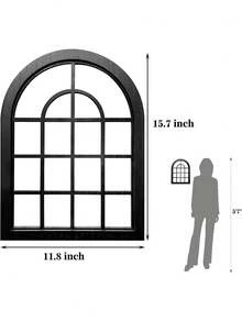 2 piezas Espejos de pared colgantes con arco - Espejos decorativos para el hogar con marcos de madera - Ideales para la entrada, la sala de estar, el baño, el dormitorio y la cocina - Multicolor - Ver 7