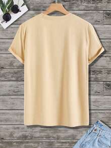 Disney Official Authorization | Women's 2PCS Casual Short-Sleeve T-Shirt & Shorts Set. Featuring A Mickey Mouse Head Silhouette, Combined With 2026 Rainbow Castle, Fireworks And Balloon Elements. The Fabric Is Soft And Breathable, Making It Perfect For Vacations, Outings And Daily Casual Wear. - Apricot - View 2