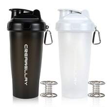 2pcs 24oz/700ml Shaker Bottles For Protein Mixes, Shaker Bottle With Wire Whisk Ball, Protein Shaker Bottle, Shaker Cup, Protein Shaker, Protein Shake Bottle, Bottle Shaker, Dishwasher - 黑/白 - 查看 1