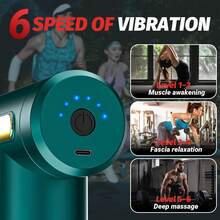 Massage Gun, Small Travel Tool, Massage Gun Deep Tissue,Percussion Handheld Portable Muscle Massager Tool For Full Body Pain Relief, Ideal Gifts For Men, Women(Black) - 綠色 - 查看 4