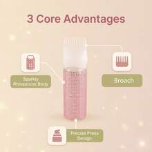 1pc 120ml Crystal Rhinestone Hair Oil Bottle With Comb, Suitable For Salon And Home Use - View 3