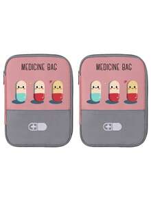 Portable Medical Bag, Printed With "Medicine Bag" And Pill Pattern, Portable Camping Medical Bag, Compact First Aid Kit, Suitable For Travel And Home Portable Storage Bag, Small Medical Bag, Convenient Medical Kit, Emergency Bag, Multiple Colors Available, Back To School Essential, Suitable For Daily/Outdoor/Travel, Suitable For Health-Conscious People And Use Anytime, Anywhere, Essential Medical Accessory, Daily Health Management Organizer - Multicolor - View 21