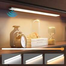 2pcs 40cm LED Cabinet Light With Motion Sensor & Three-Color Changing Strip, Ultra-Thin Smart Kitchen Counter Lamp, Wardrobe Home Decor Hill Light With Rechargeable Battery & Body Sensor, Self-Adhesive, Wireless, Cordless, Suitable For Cabinets, Shoe Racks, Entrances, With 3 Colors, Decorative Lighting That Works Indoor And Outdoor. Essential Home Accessory For Kitchens, Bedrooms, And Wardrobes. - Black - View 3