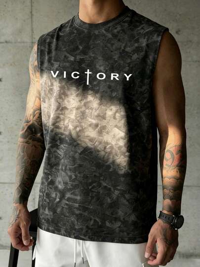 GRDR Men's Summer Washed Vintage Classic Minimalist Sleeveless Round Neck Tank Top, Suitable For Sports, Fitness And Daily Wear