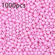 1000 Stück/Packung einfarbige runde Acrylperlen, 4mm bunte lose Perlen für DIY Armbänder, Halsketten, Handyketten, Schlüsselanhänger Abstandsperlen - Einfarbige runde Perlen - Übersicht 18