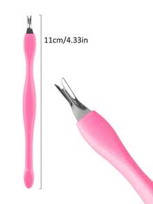 100pcs V-Shaped Nail File, Nail Cleaner, Dual-Ended V-Shaped Nail Pusher, Foot Care Tools For Home And Salon Use - Pink - View 6