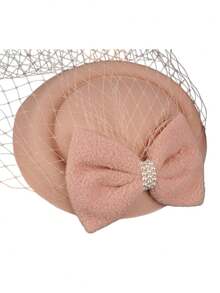 1件女士复古20、30、50年代风格头饰帽，配有蝴蝶结、花朵和面纱，适合婚礼、下午茶派对等场合。 - 彩色 - 查看 3