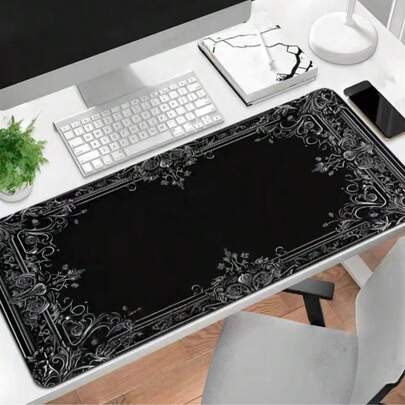 Vintage Victorian Frame Extra Large Mouse Pad, Gaming Desk Mat, Big Keyboard Pad, Washable, Rubber Non-Slip Bottom, Stitched Edge, Gift Mouse Pad, Desk Protector, Study Pad, Multiple Sizes Available, Computer Keyboard Mat, Laptop Pad