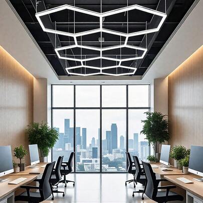 NEW Honeycomb Lights 8 HEX LED Lighting Ceiling Wall Hexagon Light For Home Workshop Garage Gym Lamp
