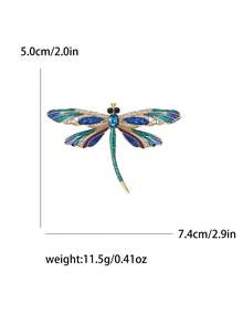 1/2 piezas Broche de mujer para banquete, fiesta, Día de la Madre, insecto de libélula con strass y esmalte, elegante y vintage en color azul - Multicolor - Ver 3