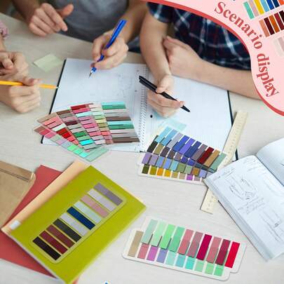 800/1200/1600/2000/2400/3600张便利贴、书签、彩色半透明可书写伸缩书签、美观条形索引标签、返校备忘录