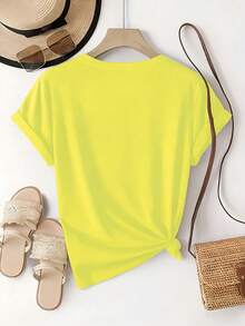 Women T-Shirts - Light Yellow - View 4