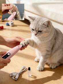 Recortadora de pelo para mascotas USB, afeitadora eléctrica, removedor de pelo de patas de gato y perro, puede recortar las patas, orejas, ojos y el pelo circundante, adecuado para el aseo diario de mascotas, recortadora de pelo de mascota silenciosa - recargable por USB, impermeable, herramienta de aseo para gatos y perros, recortadora eléctrica de bajo ruido, recortadora de pelo de perro, silenciosa, recortadora de pelo de perro con luz LED, afeitadora de patas impermeable, recortadora recargable por USB, para perros, amoladora de uñas profesional - F2 - Ver 4