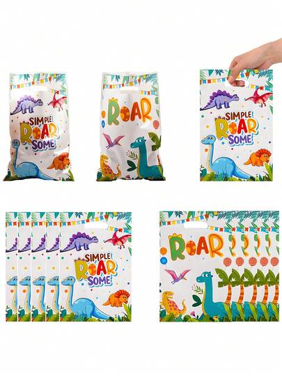 50 túi quà tặng chủ đề khủng long, túi xách nhựa in hình khủng long dùng cho tiệc sinh nhật, túi mua sắm thời trang, quà kỷ niệm, túi đựng quà, quà tốt nghiệp, trang trí sự kiện.