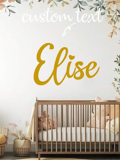 Pegatinas de pared con nombre personalizado | Pegatinas de pared con nombre personalizado de niño y niña Pegatinas de pared con nombre para habitación de bebé, habitación de niños, guardería Letras decorativas de vinilo con nombre de pared - Pegatinas de pared con nombre personalizado de niña - Pegatinas de pared con nombre de bebé niña