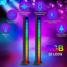 أضواء LED RGB التي تستجيب للصوت، تخلق أجواء حيوية للألعاب والحفلات والاستخدام المكتبي. أضواء إيقاع الموسيقى التي يتم تنشيطها بالصوت، إضاءة محيطية، لديكورات السيارة وغرفة الألعاب - الأسود - مشاهدة 8