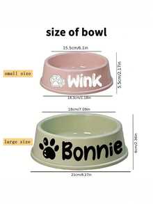 Customizable Plastic Pet Bowl With Pet Name, Suitable For Dogs And Cats, Easy To Clean, Ideal Gift For Pet Memento - Multicolor - View 8