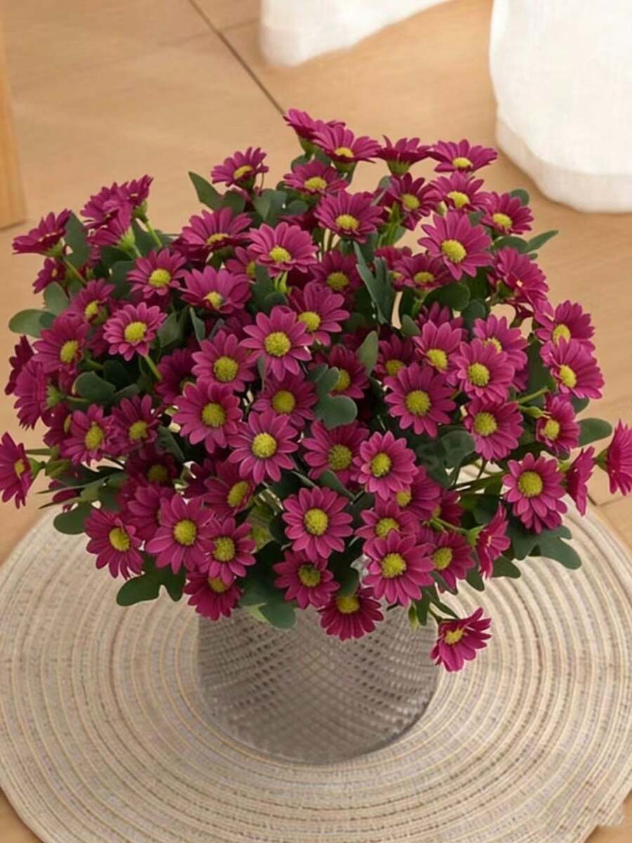 Bó hoa cúc nhân tạo 21 bông, cao 3/5 inch, thích hợp làm quà tặng ngày Valentine, trang trí đám cưới, bó hoa cô dâu, hoa cài cổ tay, trang trí bình hoa nhà cửa, phụ kiện trang trí bánh sinh nhật tự làm, trang trí năm mới, đạo cụ chụp ảnh, quà tốt nghiệp, trang trí mùa thu, cây cảnh nhân tạo. - Nhiều màu - Xem 1