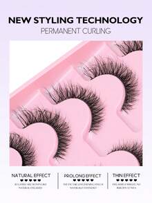 GROINNEYA 6 Pairs Natural Cat Eye Lengthening False Eyelashes 3D Fluffy High Quality Lashes Look Like Real Lashes Fluffy Faux Mink Lashes Volume Wispy Long Foxy Eye Lifting Look Fake Eyelashes,Suitable For Any Casual Occasion - View 2