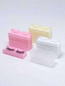 50 Peças Caixas de Cílios com Tampas Transparentes, Organizador de Armazenamento de Cílios Postiços - Multicolorido - Visão 7