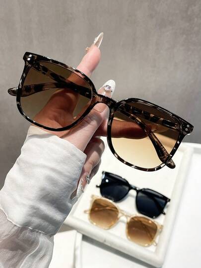 3副休闲长方形镜框时尚眼镜，Y2K时尚夏季海滩旅行派对礼物，百搭日常佩戴女士眼镜套装