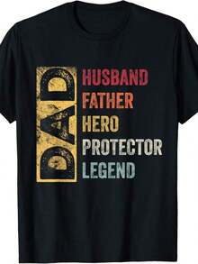 Retro Husband Father Protector Legend Father Day Dad-Shirt - Black - View 6