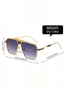 1 Pair Of Unisex Exaggerated Geometric-Frame Sunglasses, Alloy Material, UV400 Anti-Ultraviolet, Retro Punk Style Sunglasses, Perfect For Street Shots And Stylish Photos - Black - View 7