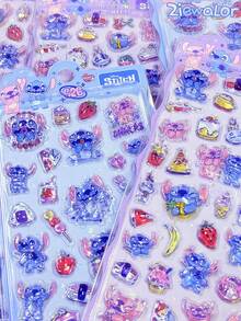 Disney Bộ sticker 3D hình Stitch, sticker dập nổi, sticker tái sử dụng dùng cho sổ lưu niệm, nhật ký, trang trí điện thoại, sticker tương tác cho trẻ em, trang trí hàng ngày, trang trí tiệc, sticker 3D tự làm dễ thương. - Nhiều màu - Xem 8
