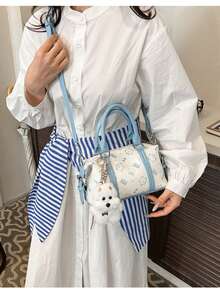 2026 New Print Women's High-End Handbag And Crossbody Small Niche Commuter Cute Pillow Bag - Blue - View 4