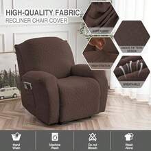 Genina Funda impermeable para silla reclinable fundas elásticas para sofá reclinable con bolsillos fundas lavables para sofá reclinable Lazy Boy protector de sofá a prueba de fugas para niños - Chocolate - Ver 2