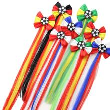 FIFA Football Theme National Flag Color Wig Clips, Fan Cheering Wig Accessories, Sports Event Decorative Hair Clips, Football Party Outfit Decorative Accessories, Multi-Country Flag Color Cheering Hair Clips, Football Enthusiast Theme Hairstyle Accessories, Club Cheering Atmosphere Hair Accessories, Sports Theme Viewing Hairstyle Decorative Clips - A - View 5