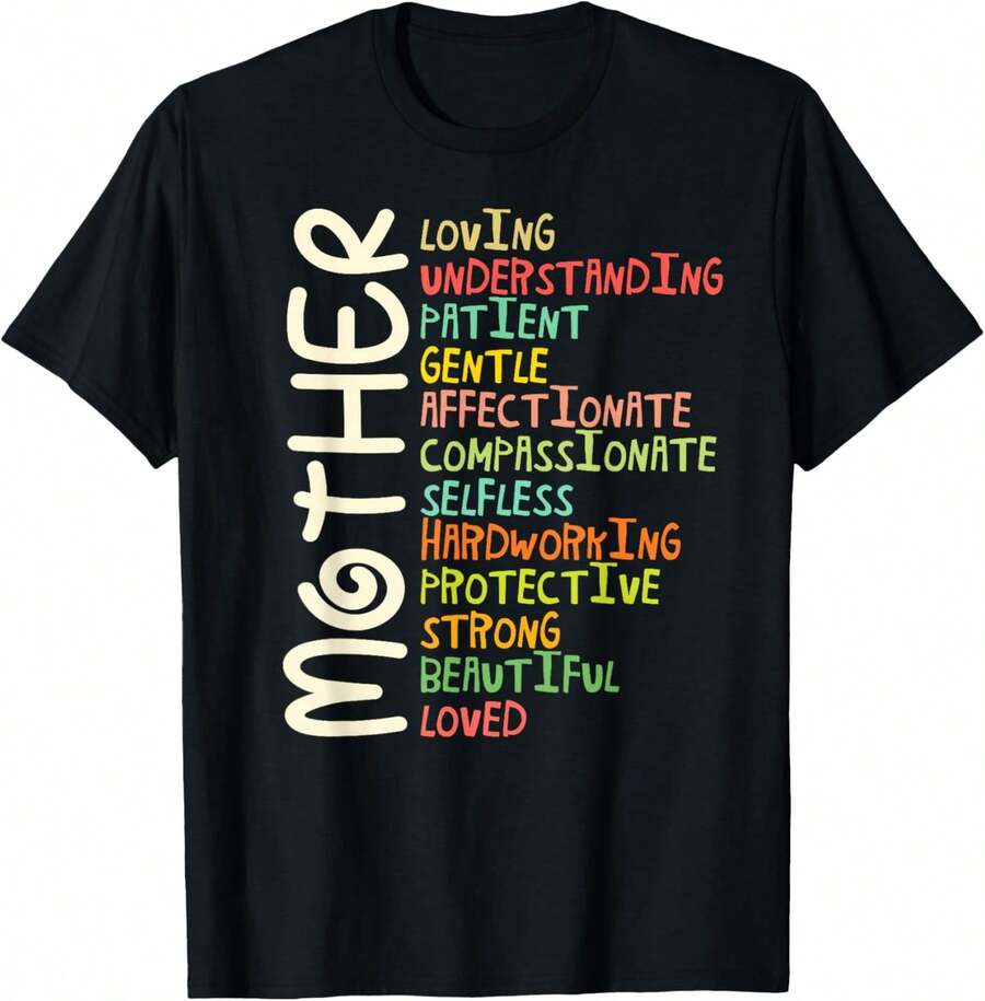 Mother Meaning Shirt I Love Mom Mothers Day T-Shirt - Negro - Ver 1